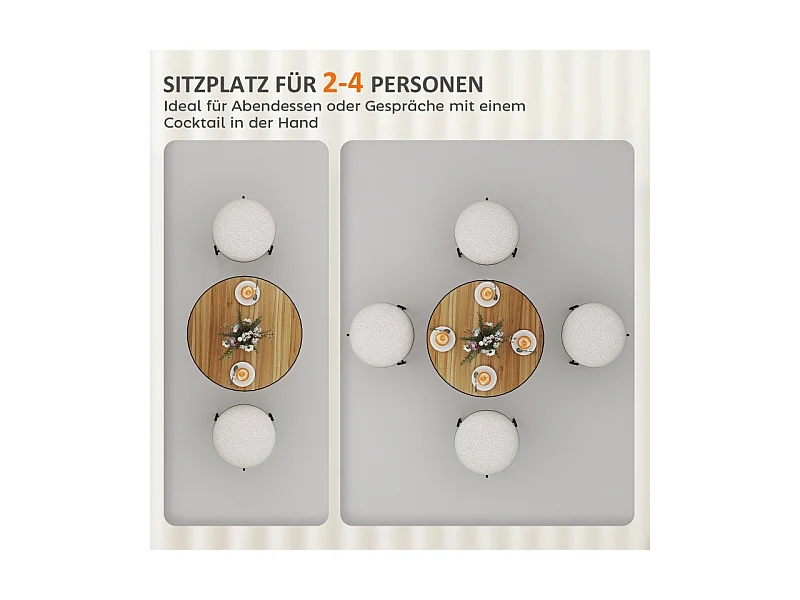 Mesa redonda moderna madeira MDF para 4 pessoas sala de estar sala de jantar Ø70 x 76 cm carvalho