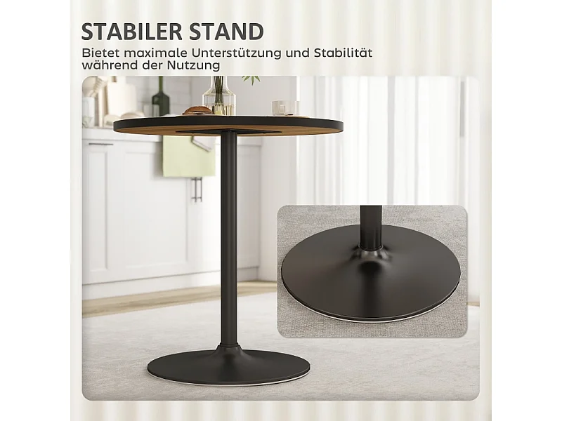 Mesa redonda moderna madeira MDF para 4 pessoas sala de estar sala de jantar Ø70 x 76 cm carvalho