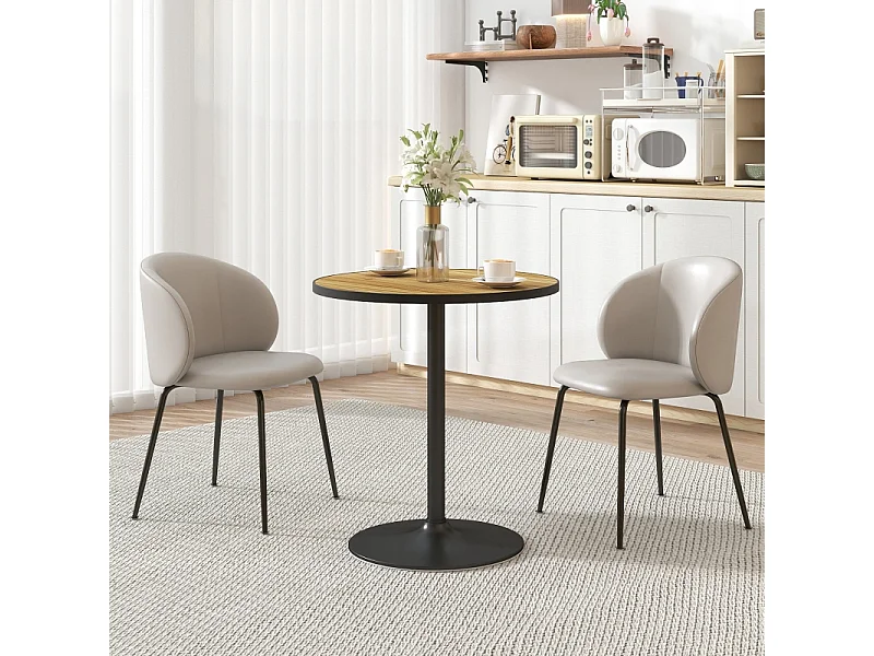 Tavolo rotondo moderno MDF bois pour 4 personnes salon salle à manger Ø70 x 76 cm chêne