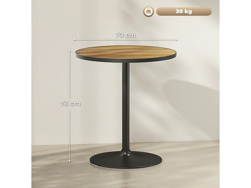 Tavolo rotondo moderno MDF bois pour 4 personnes salon salle à manger Ø70 x 76 cm chêne