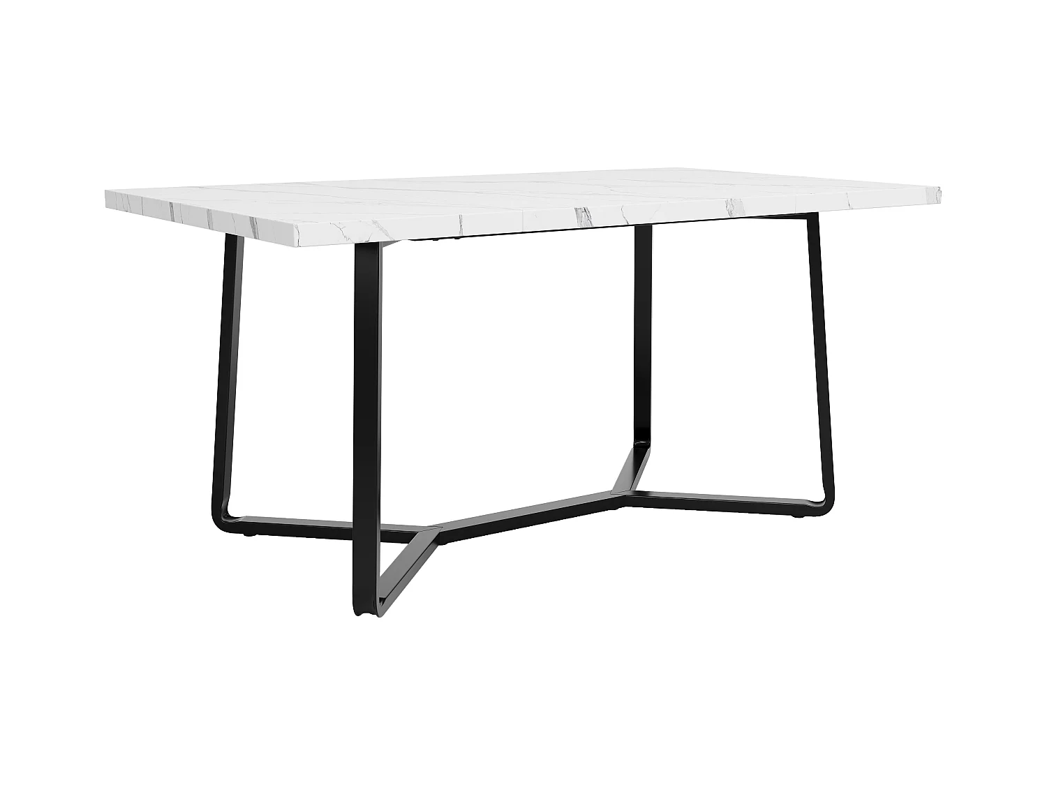 Tavolo repas MDF marmo métal noir 4-6 persone salone salle à manger 108,8 cm