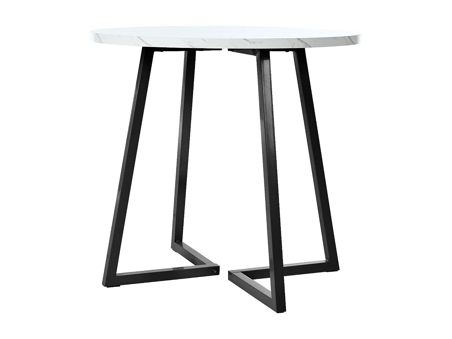 Mesa redonda MDF metal mármore design 80cm cozinha sala branco preto