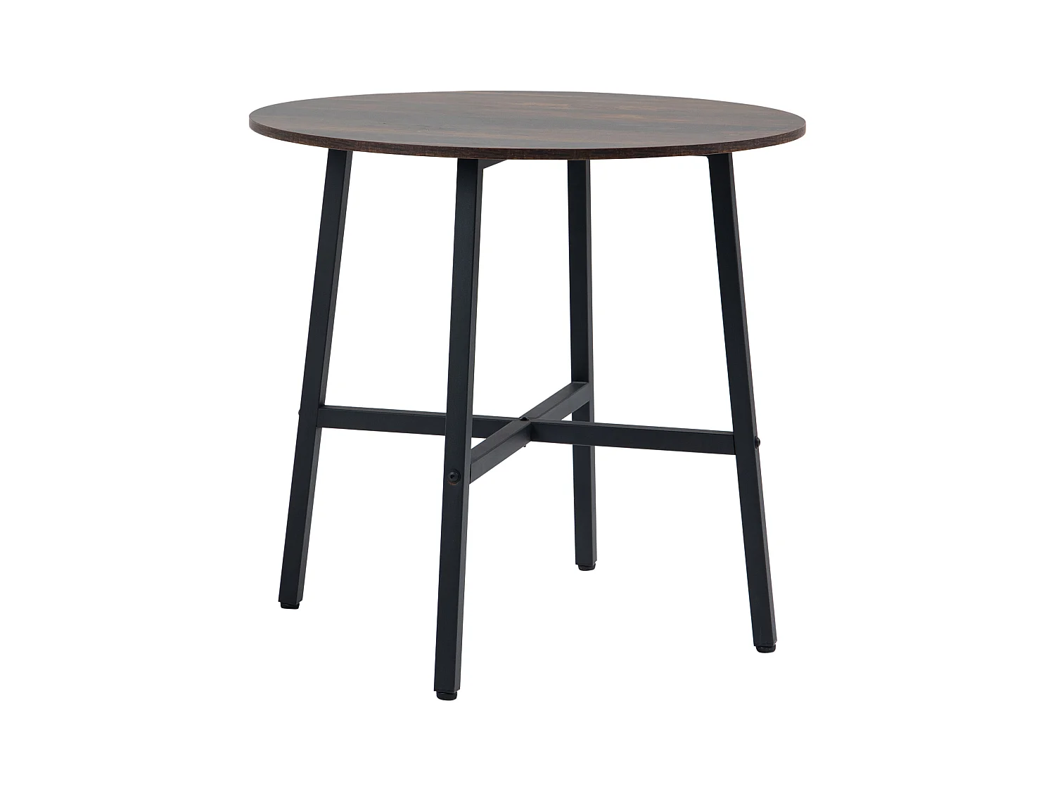 Mesa de Jantar Quadrada Madeira e Metal 4 Pessoas 80x80x76 cm Cozinha Sala Marrom