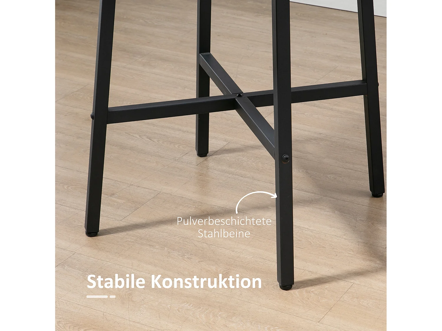 Mesa de Jantar Quadrada Madeira e Metal 4 Pessoas 80x80x76 cm Cozinha Sala Marrom