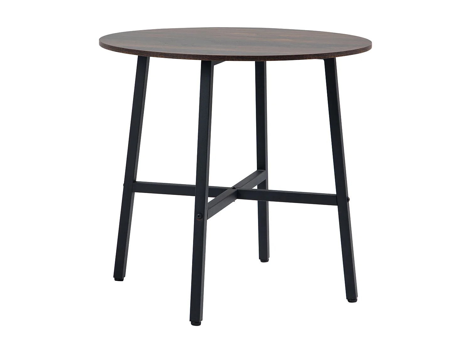 Mesa de Jantar Quadrada Madeira e Metal 4 Pessoas 80x80x76 cm Cozinha Sala Marrom