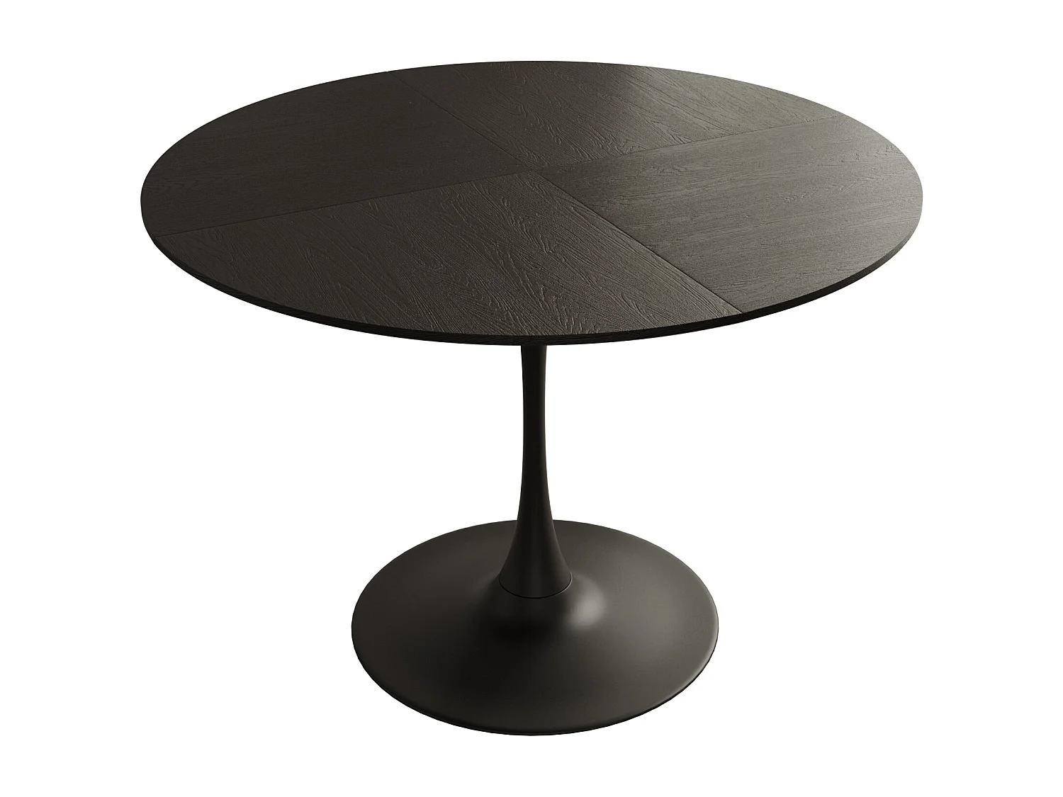 Mesa redonda MDF efeito madeira preta 120 cm metal para sala de jantar e sala de estar