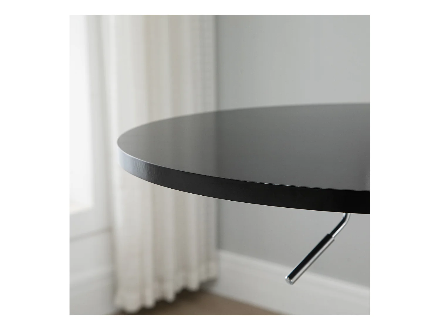 Tavolo da bar rotondo MDF metallo regolabile girevole Ø61x70-97 cm Salon Cuisine Noir