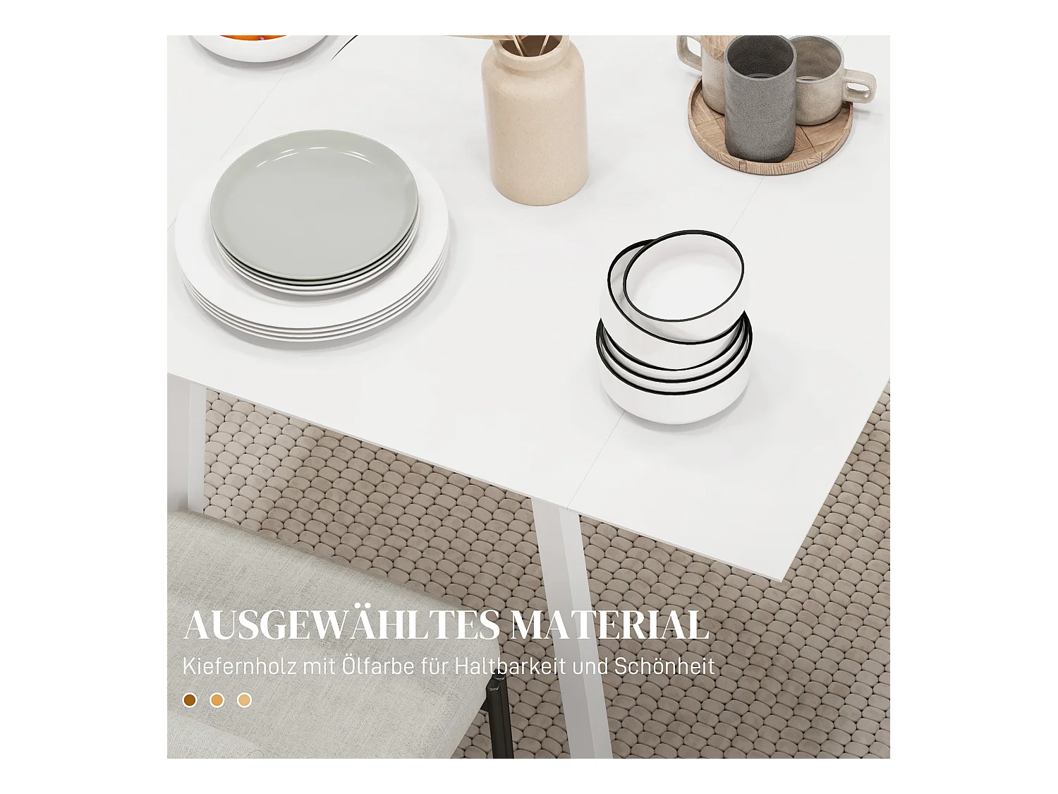 Mesa de comedor plegable de madera para 2-4 personas, cocina, comedor, color blanco, 110 x 86 x 75 cm