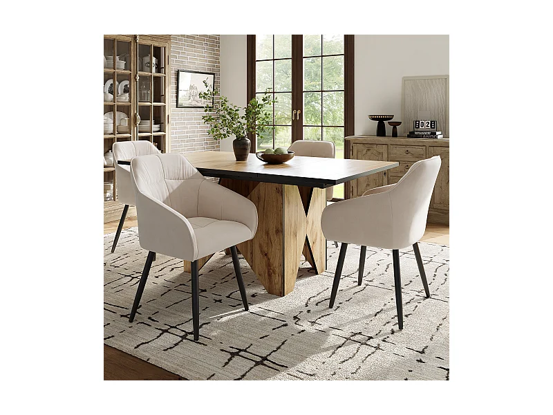 Mesa de jantar MDF madeira marrom 138,5x80 cm 4-6 pessoas cozinha sala de estar