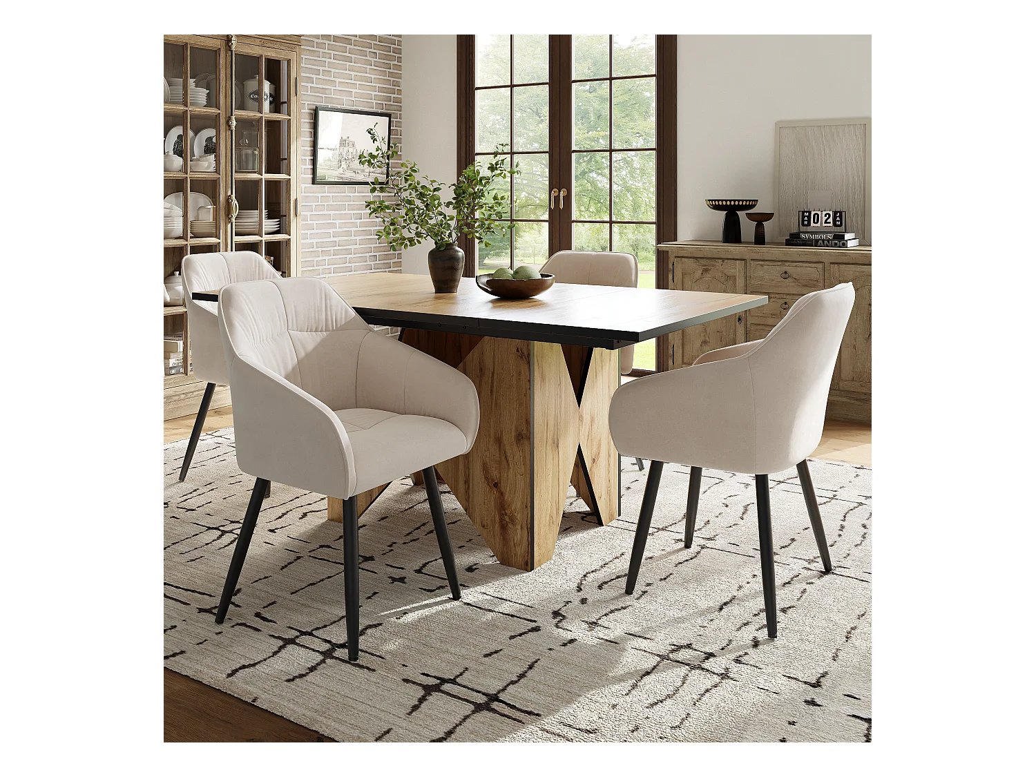 Tavolo da mangiatoia MDF bois brun 138,5x80 cm 4-6 persone cucina salone