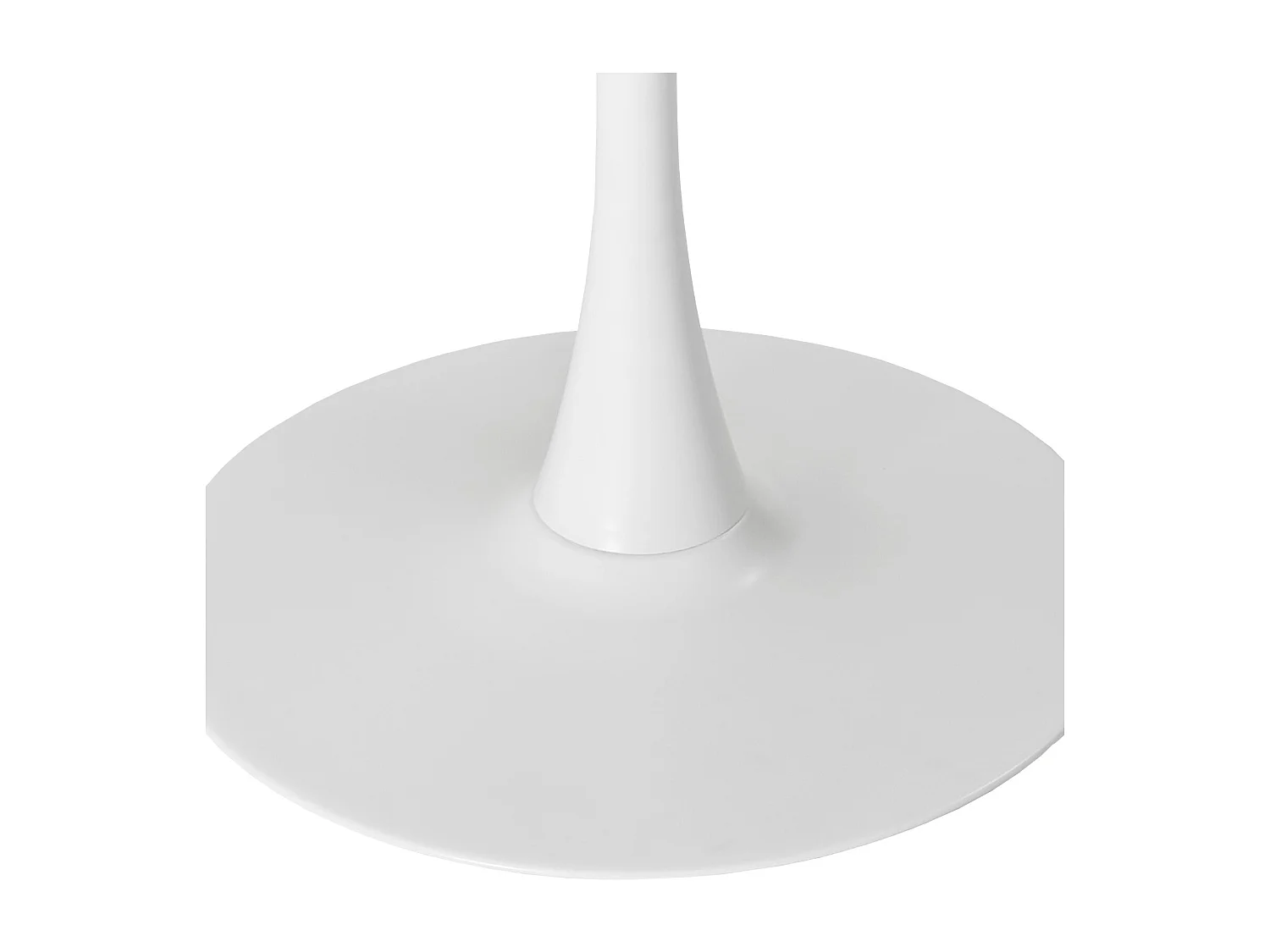 Mesa redonda de MDF e metal 120 cm com tampo efeito madeira branca para sala de jantar