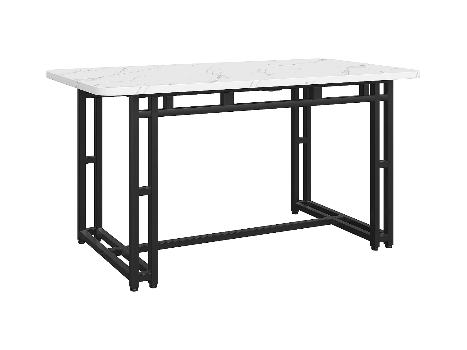Mesa de comedor 120x70 cm MDF metal moderno comedor salón patas negras