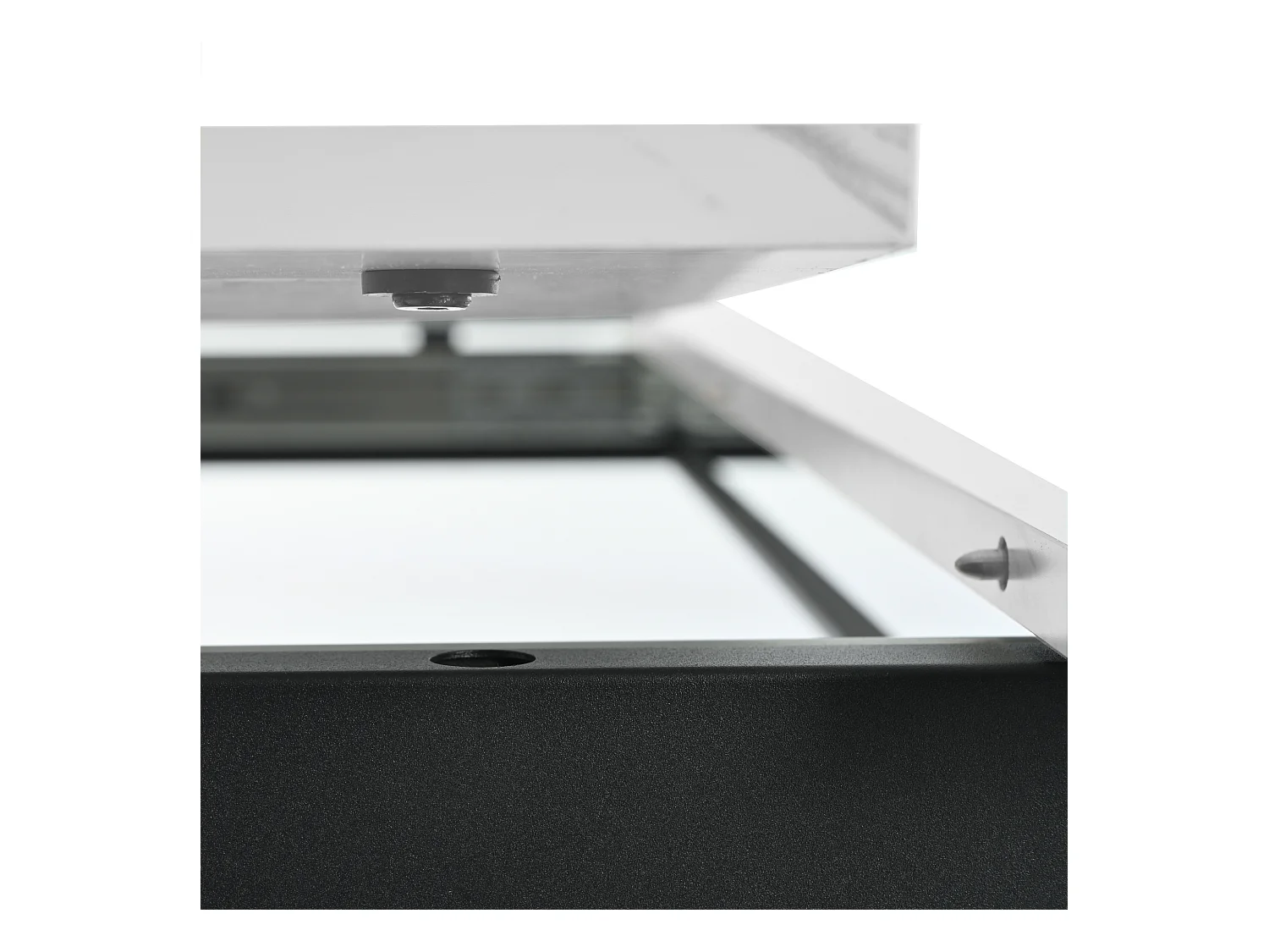 Mesa extensible MDF metal mármol 140-180x80 cocina salón blanco negro