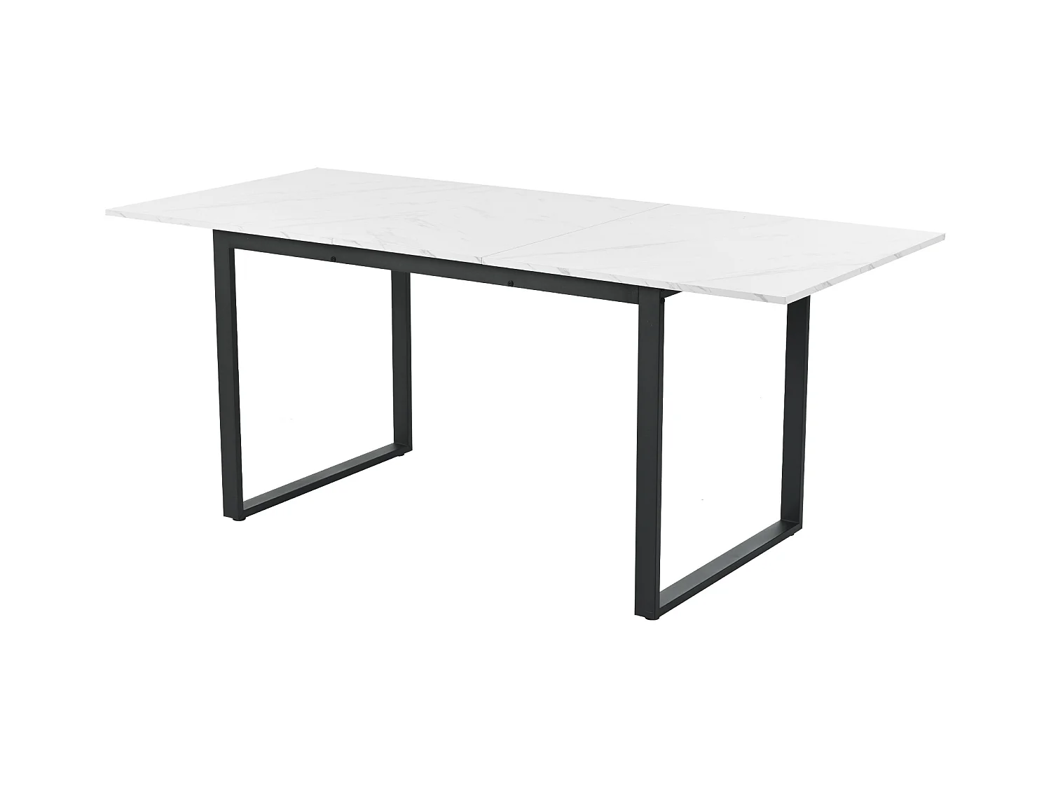 Mesa extensible MDF metal mármol 140-180x80 cocina salón blanco negro