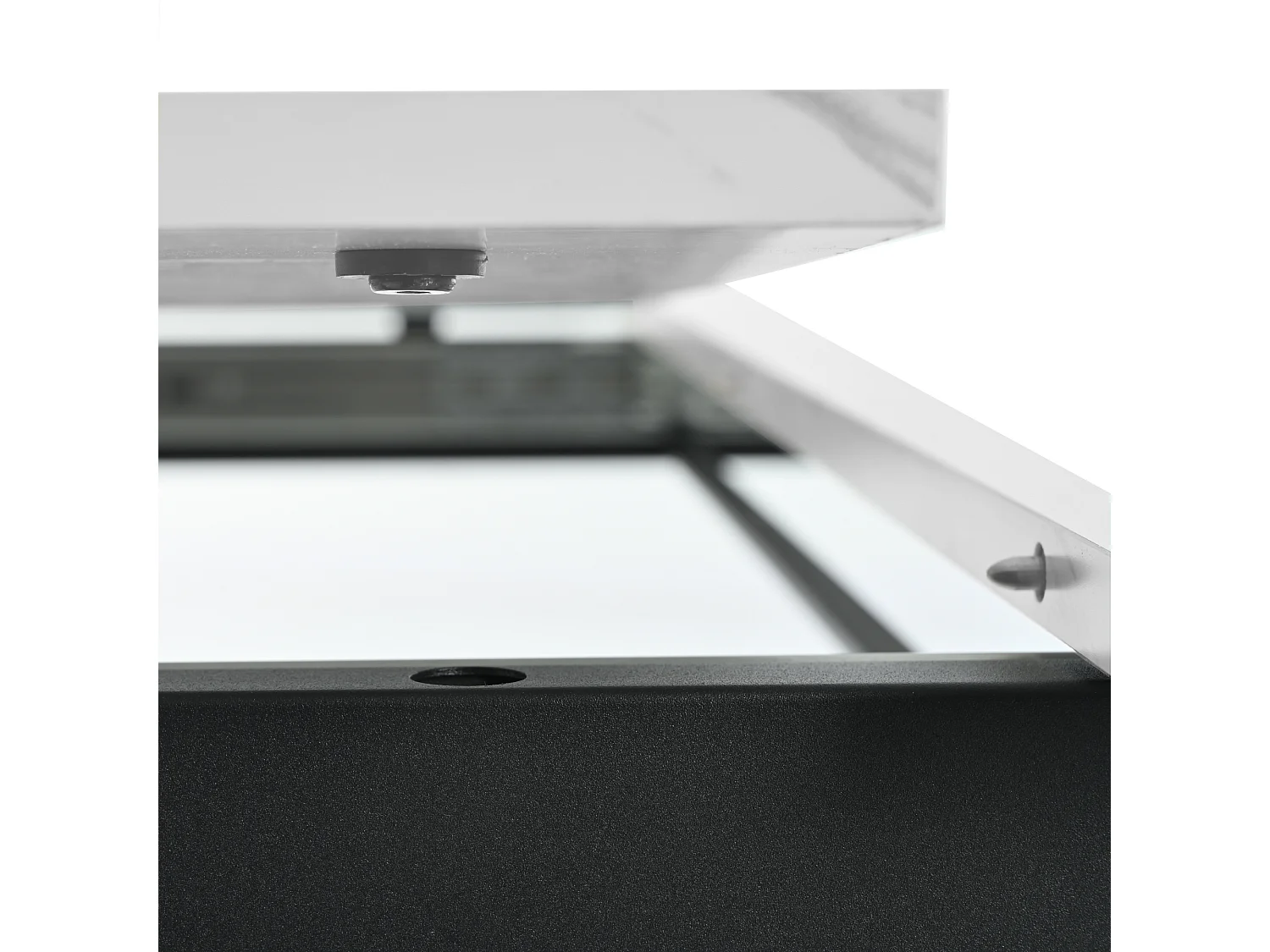 Tavolo allungabile MDF métal marmo 140-180x80 cucina salone blanc noir