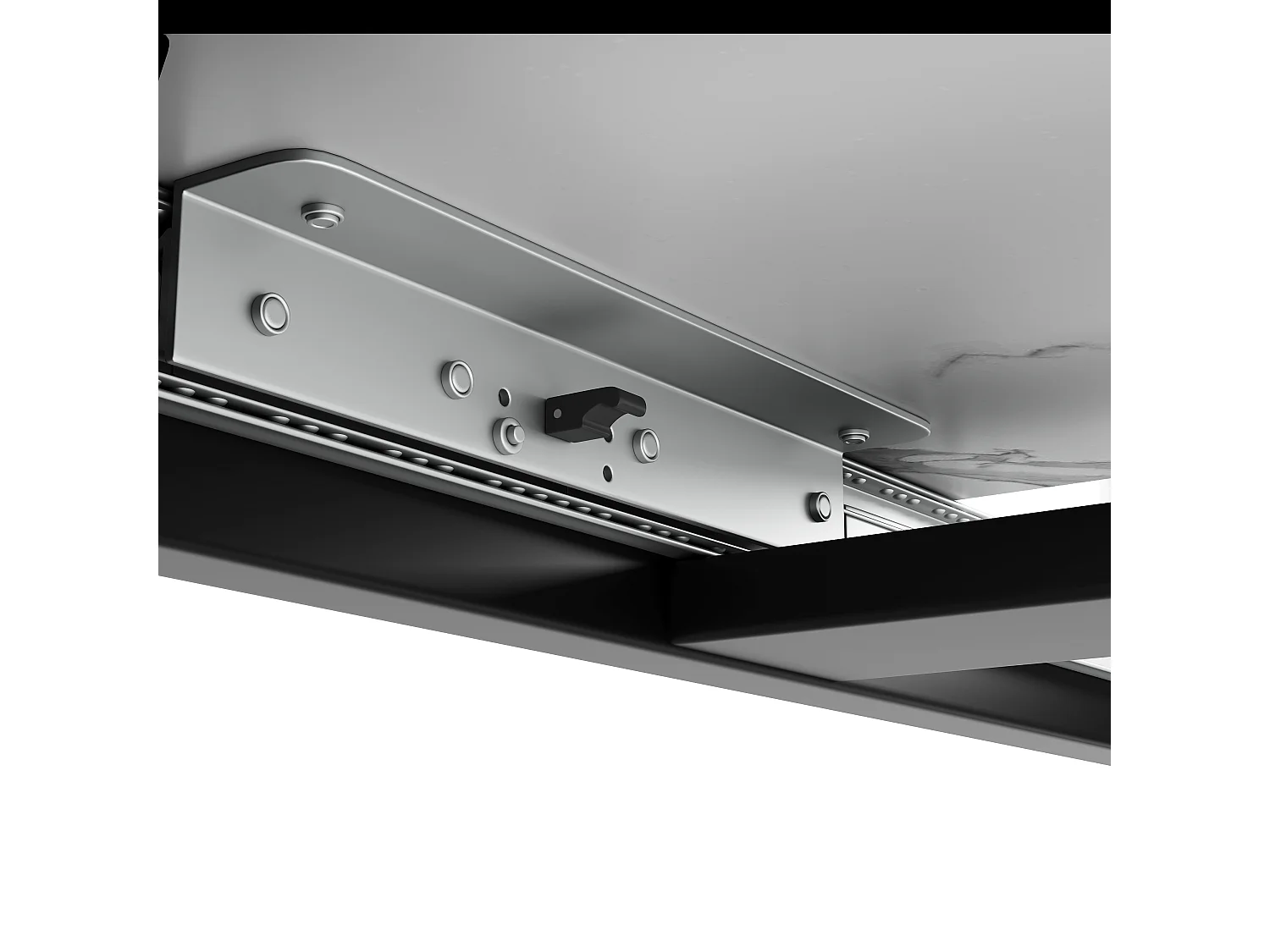 Mesa extensible de MDF 140-179,5×80 cm cocina salón patas metal blanco/negro