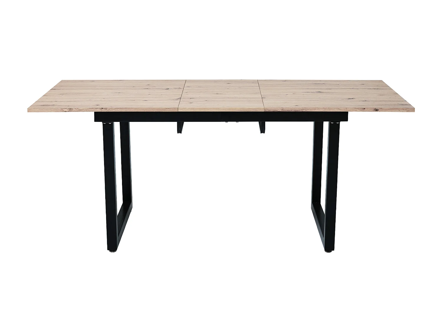 Mesa de comedor extensible de MDF y metal estilo industrial 140/180x80 cm roble negro