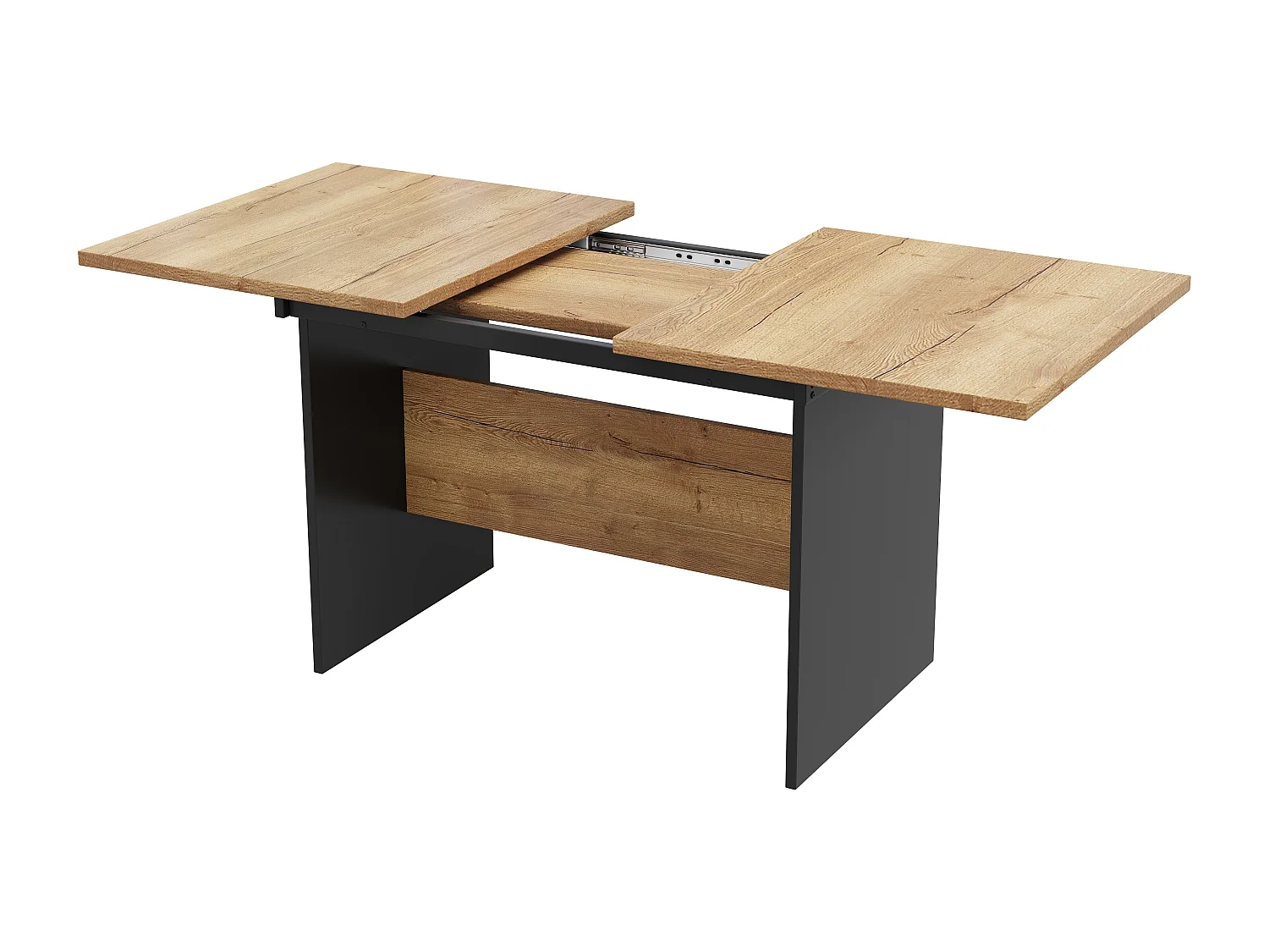 Tavolo da mangiatoia allungabile MDF metallo 4-6 persone design legno naturale 140/180x80cm