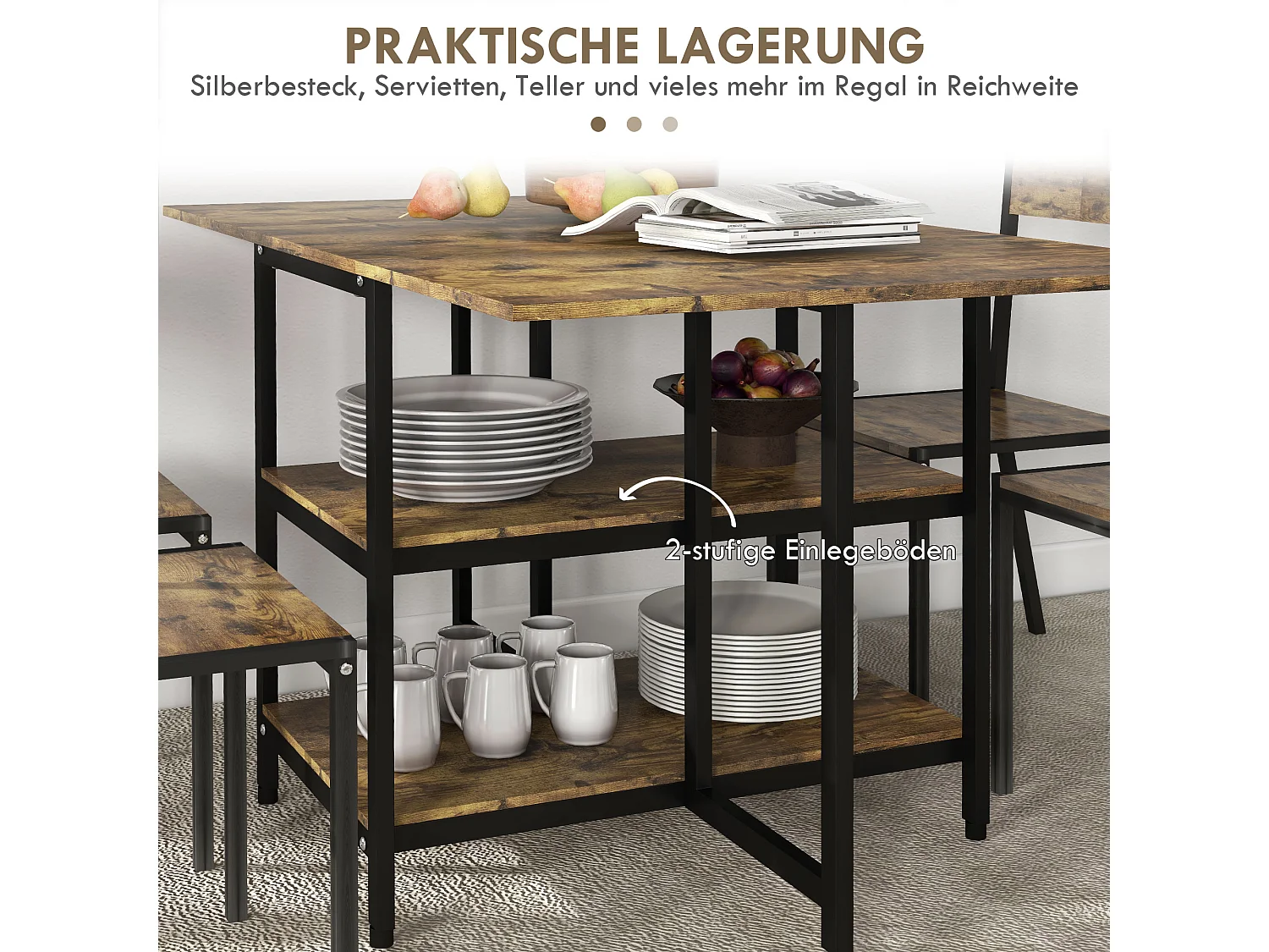 Tavolo Pliante Allungabile MDF e Acciaio 140x80cm 2-6 Personnes Cuisine et Salle à Manger Brun