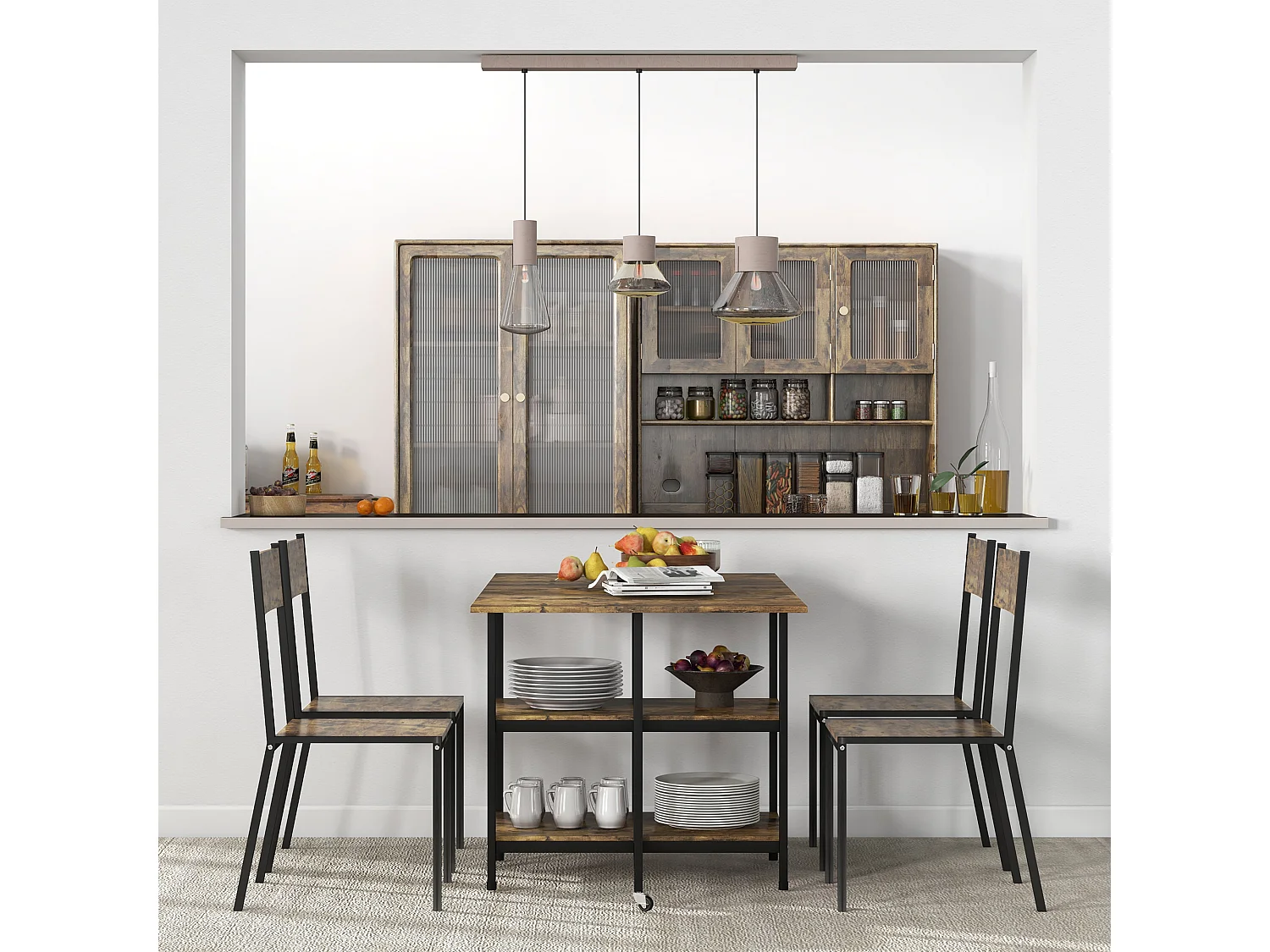 Tavolo Pliante Allungabile MDF e Acciaio 140x80cm 2-6 Personnes Cuisine et Salle à Manger Brun