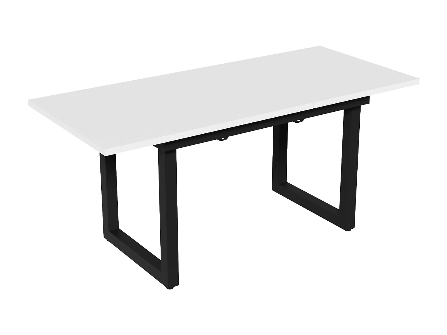 Tavolo da mangiatoia allungabile MDF metallo stile industriel 4-6 persone bianco nero L140/180xL80xH75cm