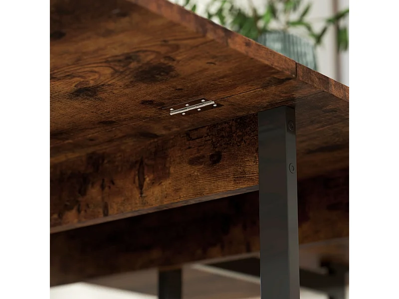 Mesa dobrável 2-4 pessoas MDF melamina com prateleiras cozinha sala de jantar 133x80x75 cm marrom