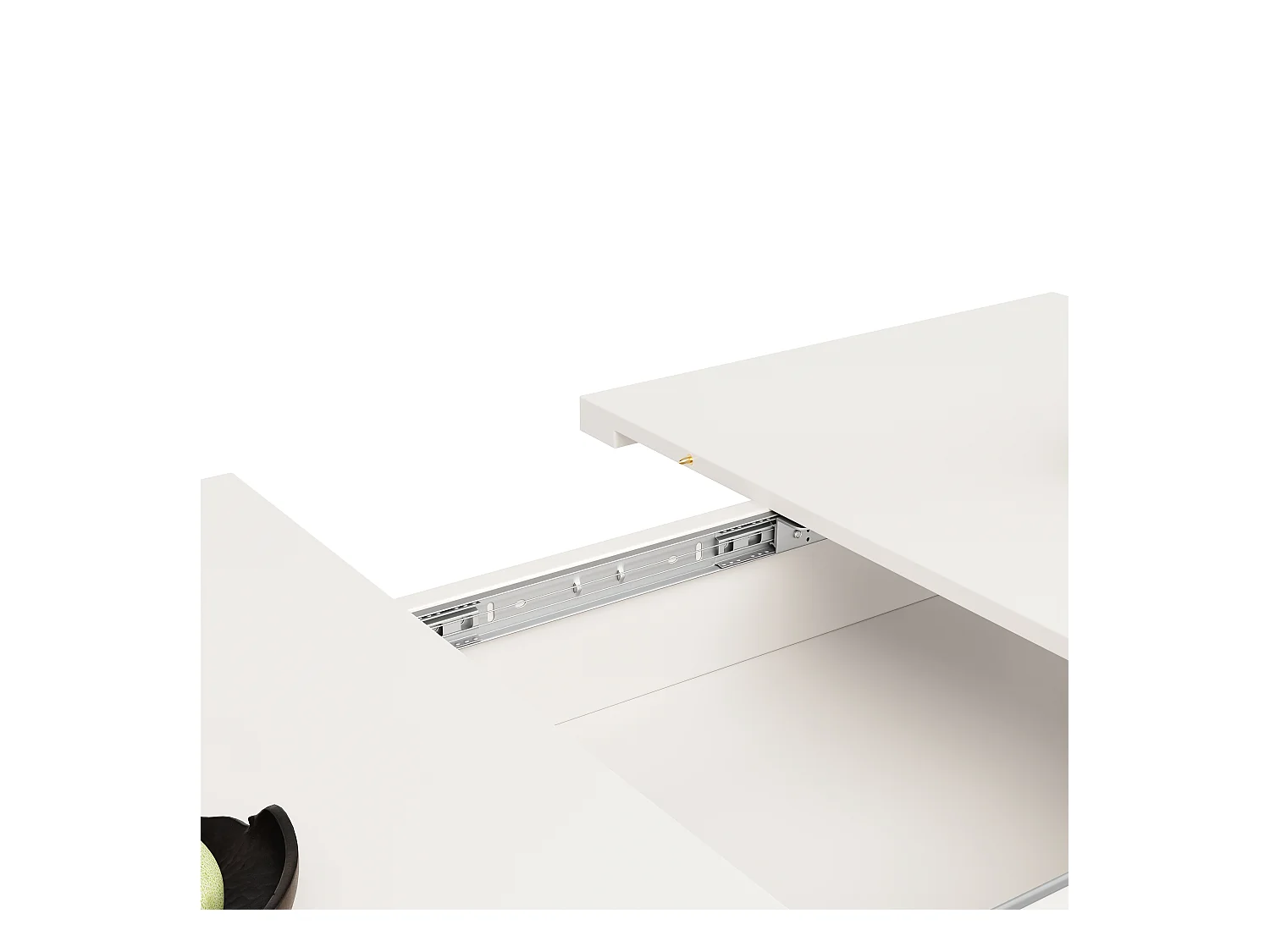 Mesa extensible de MDF con 3 estantes para cocina y salón 110-140×80cm blanca