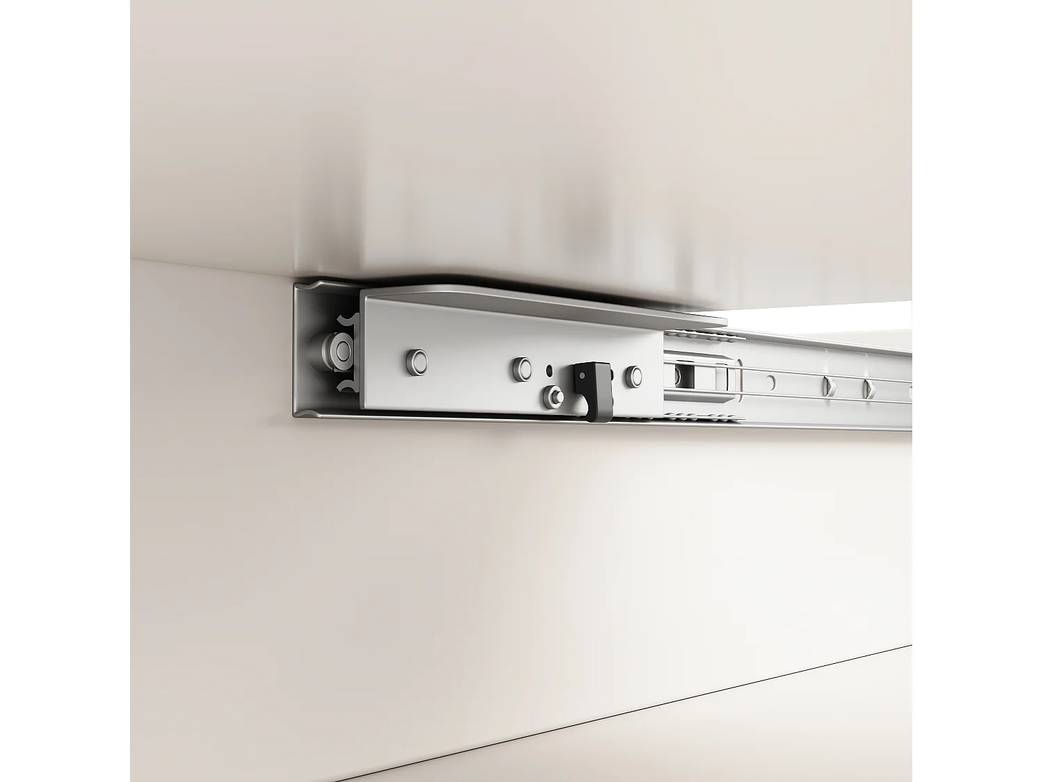 Mesa extensible de MDF con 3 estantes para cocina y salón 110-140×80cm blanca