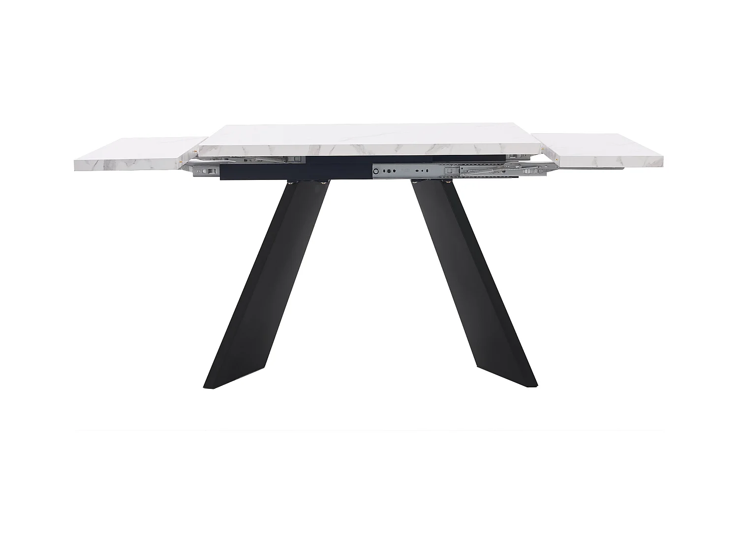 Mesa extensible de MDF 99-159×74×77 cm cocina salón patas metal blanco