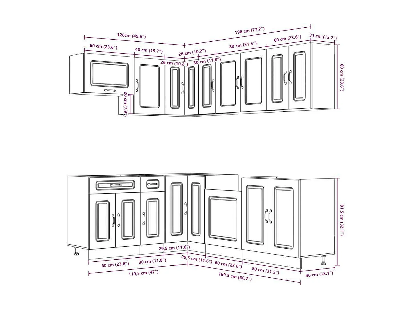 Ensemble d'armoires de cuisine 11 pcs Kalmar bois d'ingénierie