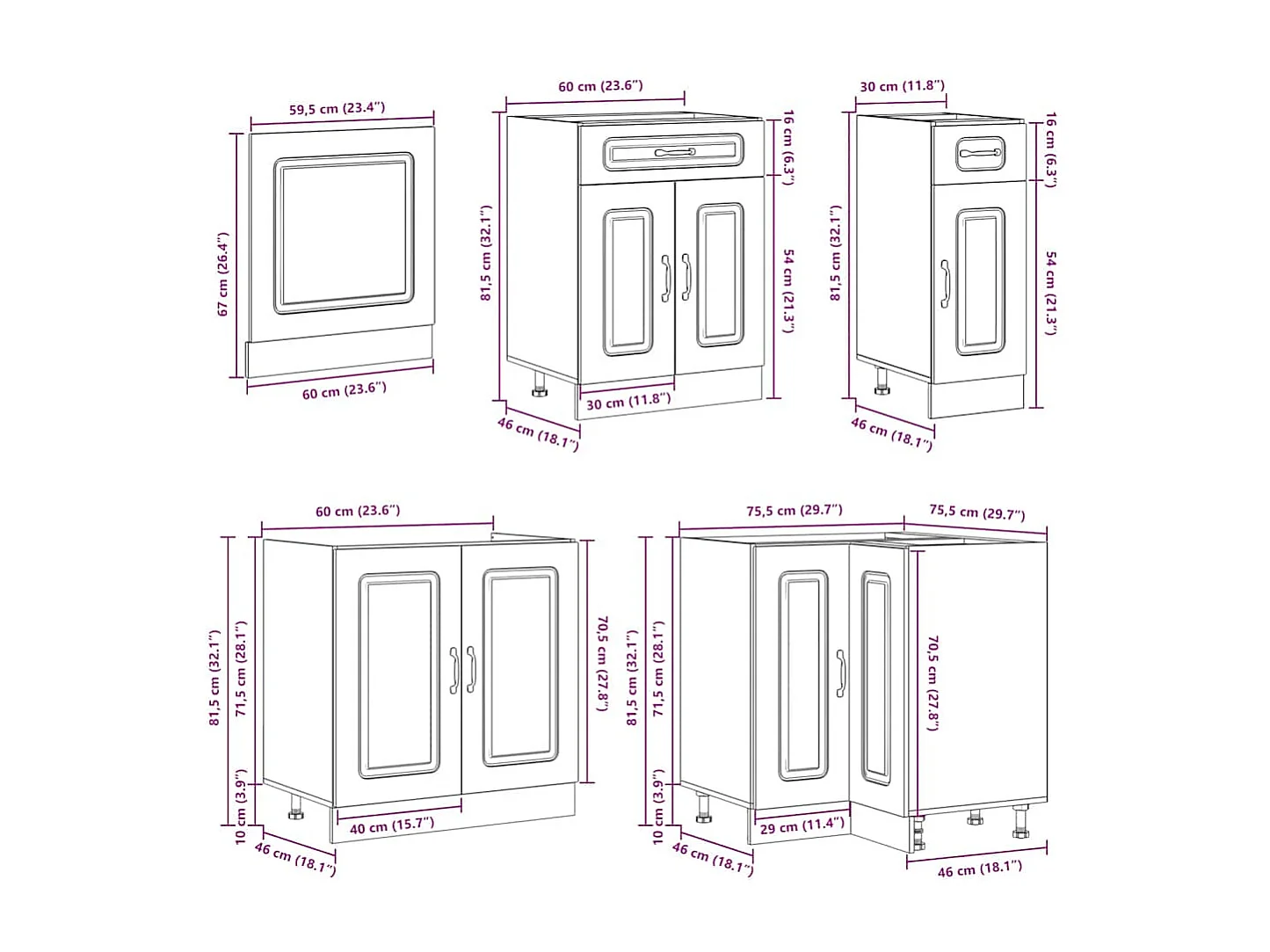 Ensemble d'armoires de cuisine 11 pcs Kalmar bois d'ingénierie