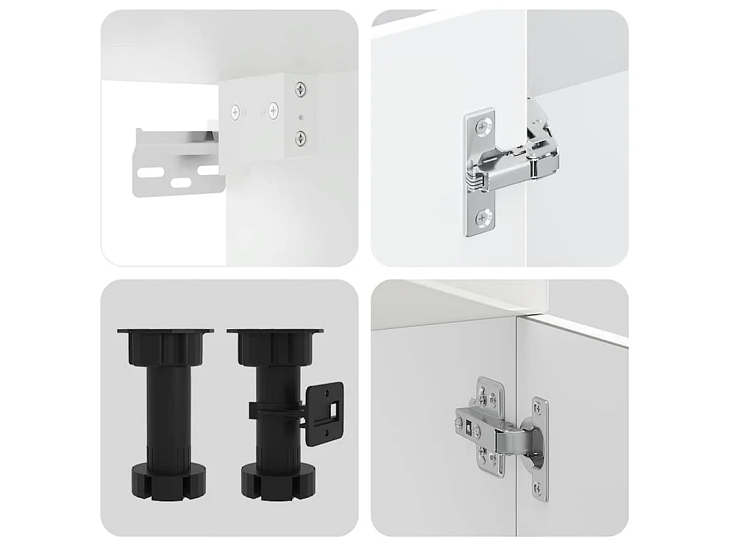 Set Mobili da Cucina 11 pz Kalmar Bianchi Lucido in Truciolato