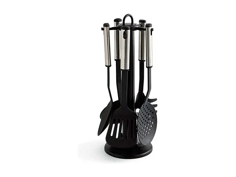 Set de 5 utensilios de cocina Cambria Quid nylon negro