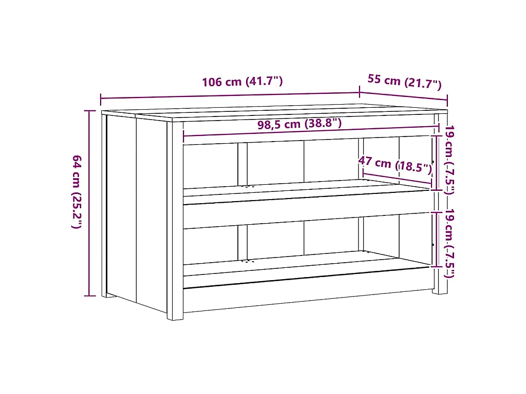 Mobile da cucina MEPPEL Bianco 106 x 55 x 64 cm Pino massello