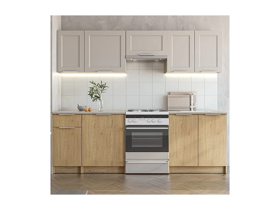 Cuisine couleur chêne et cachemire 240 cm JANET