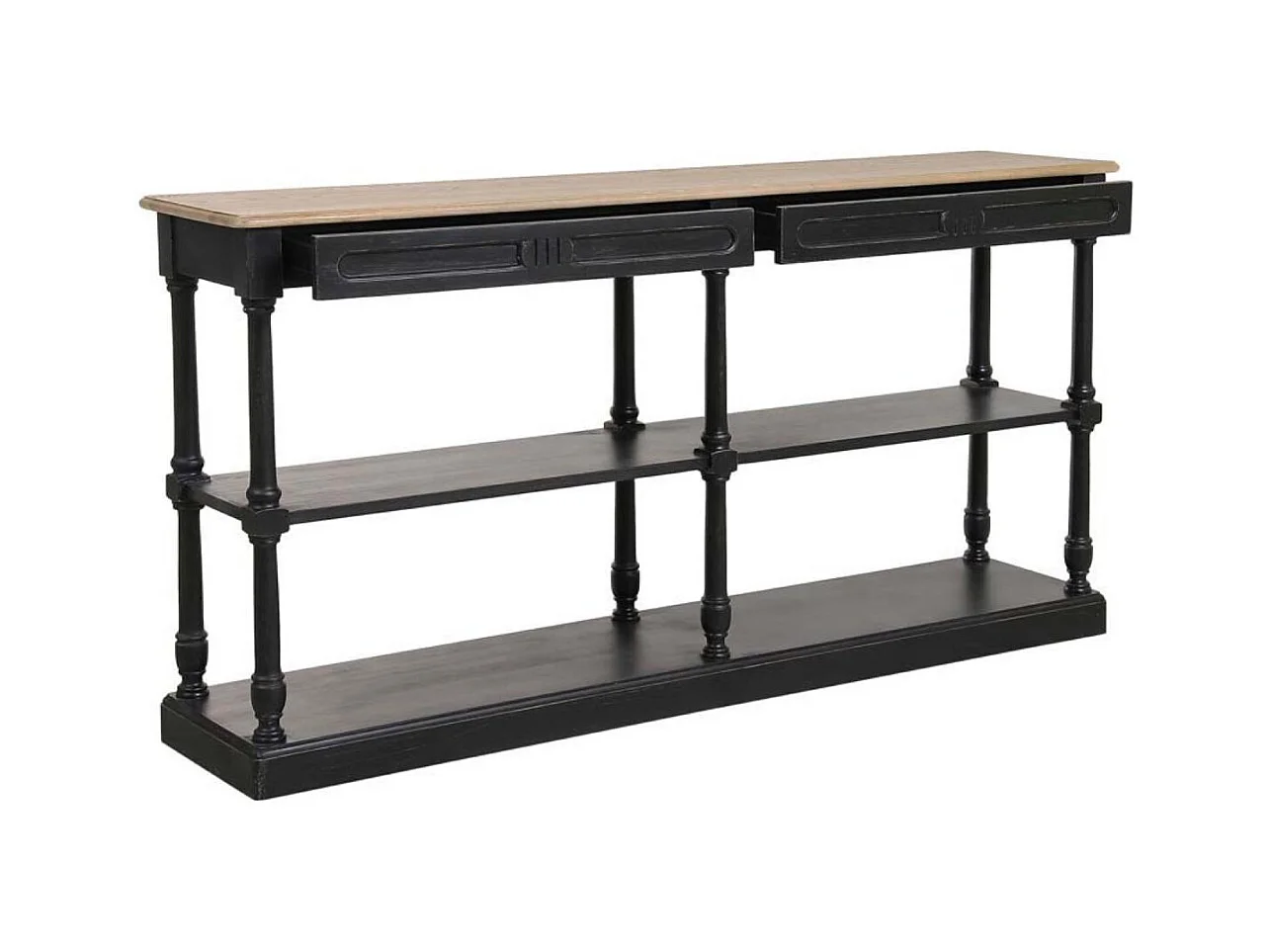 Table drapier 2 tiroirs Bois Noir - Manoir Interior's