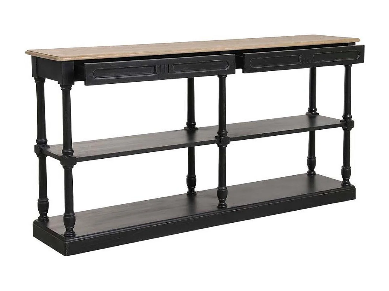 Table drapier 2 tiroirs Bois Noir - Manoir Interior's