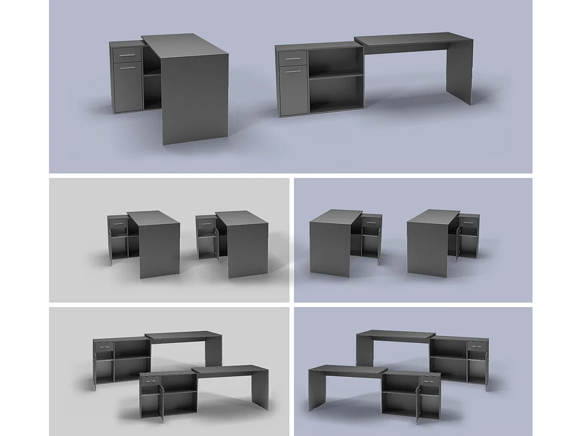 Mesa de ordenador esquinera Bristol 165, Con puertas|Con cajones|Rectangular, 74x120x92cm