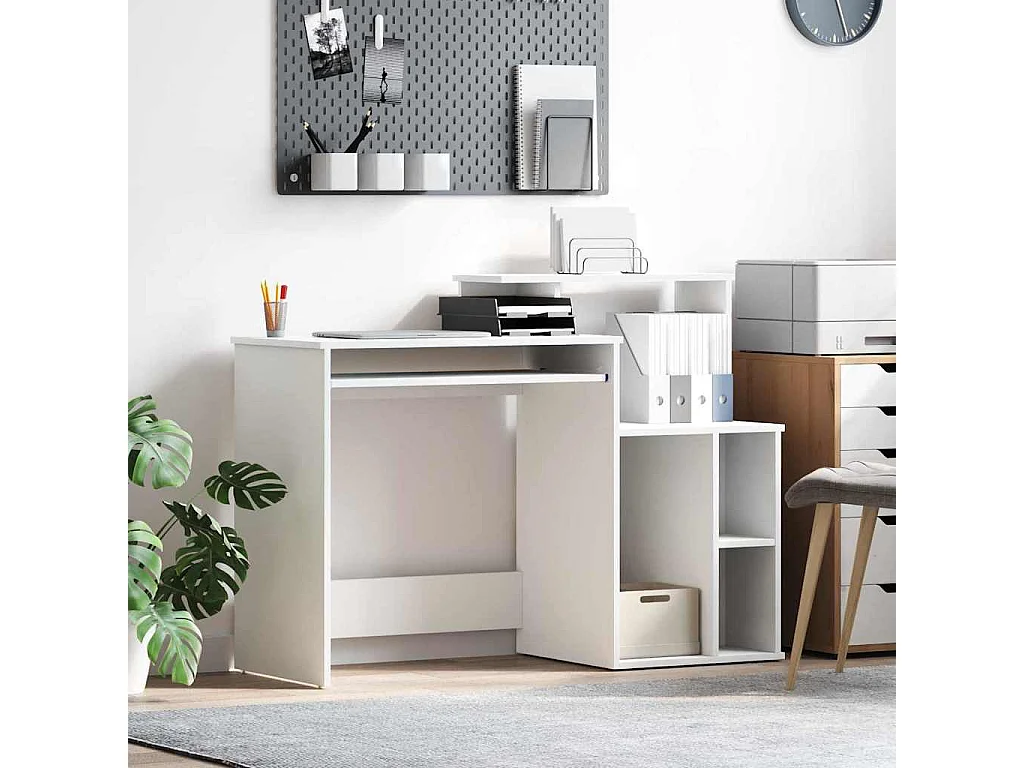 Schreibtisch mit Regal Weiß 120,5 x 44 x 88,5 cm Holzwerkstoff