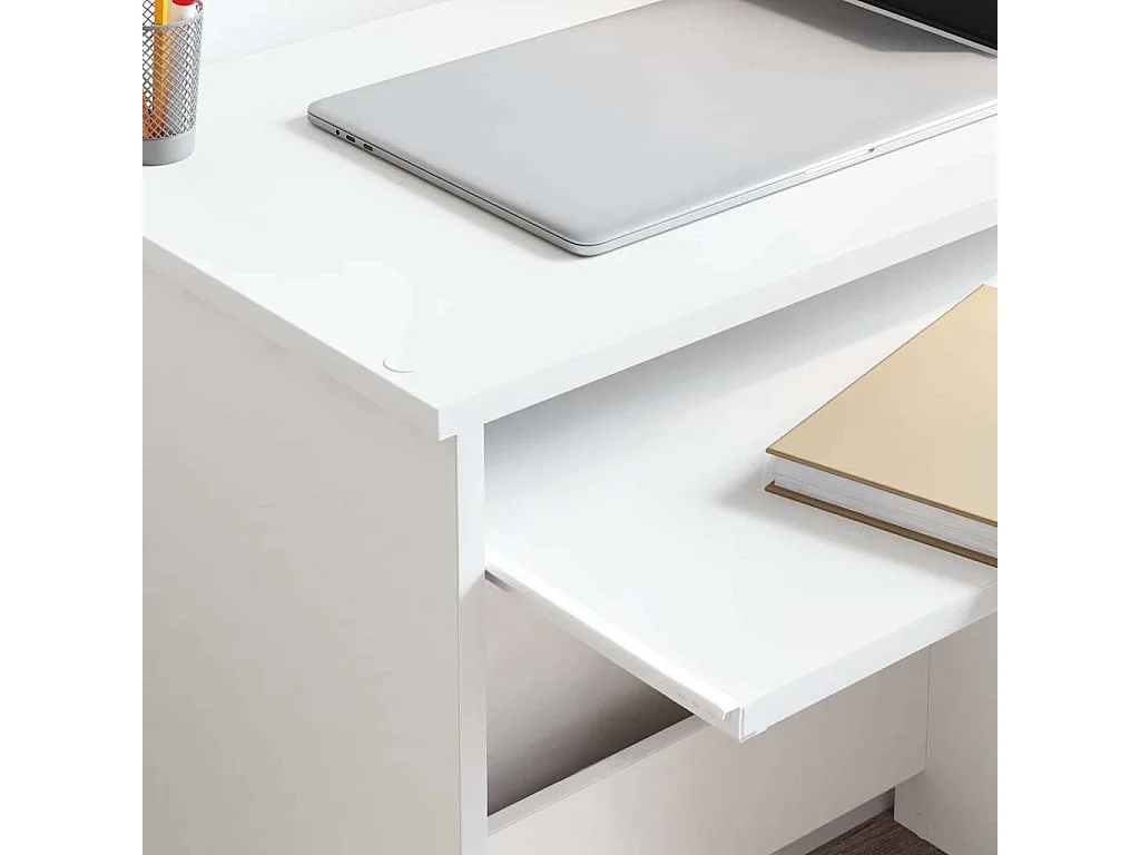 Schreibtisch mit Regal Weiß 120,5 x 44 x 88,5 cm Holzwerkstoff