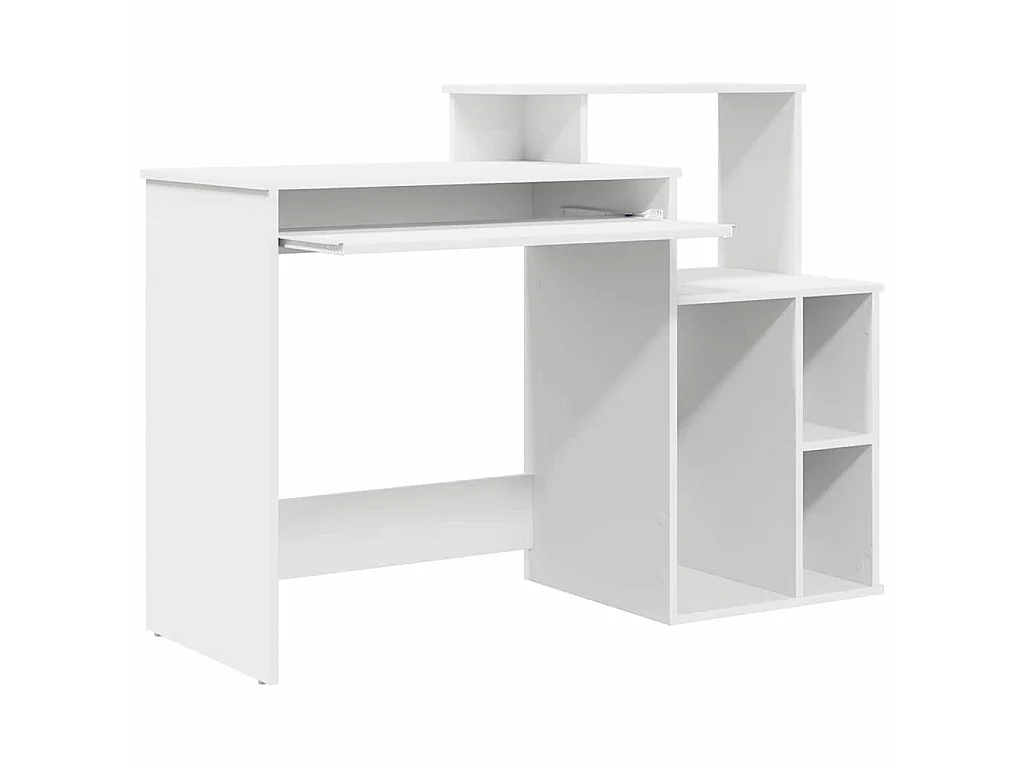 Schreibtisch mit Regal Weiß 120,5 x 44 x 88,5 cm Holzwerkstoff