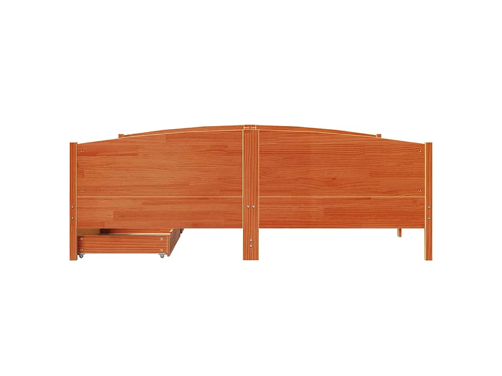 Cadre de lit sans matelas cire marron 160x200cm bois pin massif