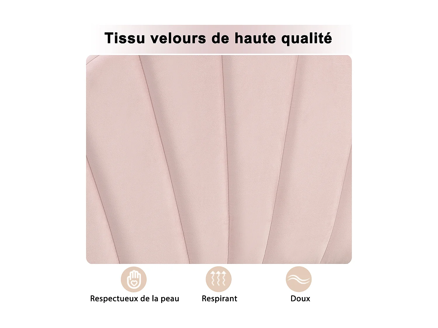 Cama de terciopelo 140x190 cm con cabecero de concha rosa con base y práctico almacenaje