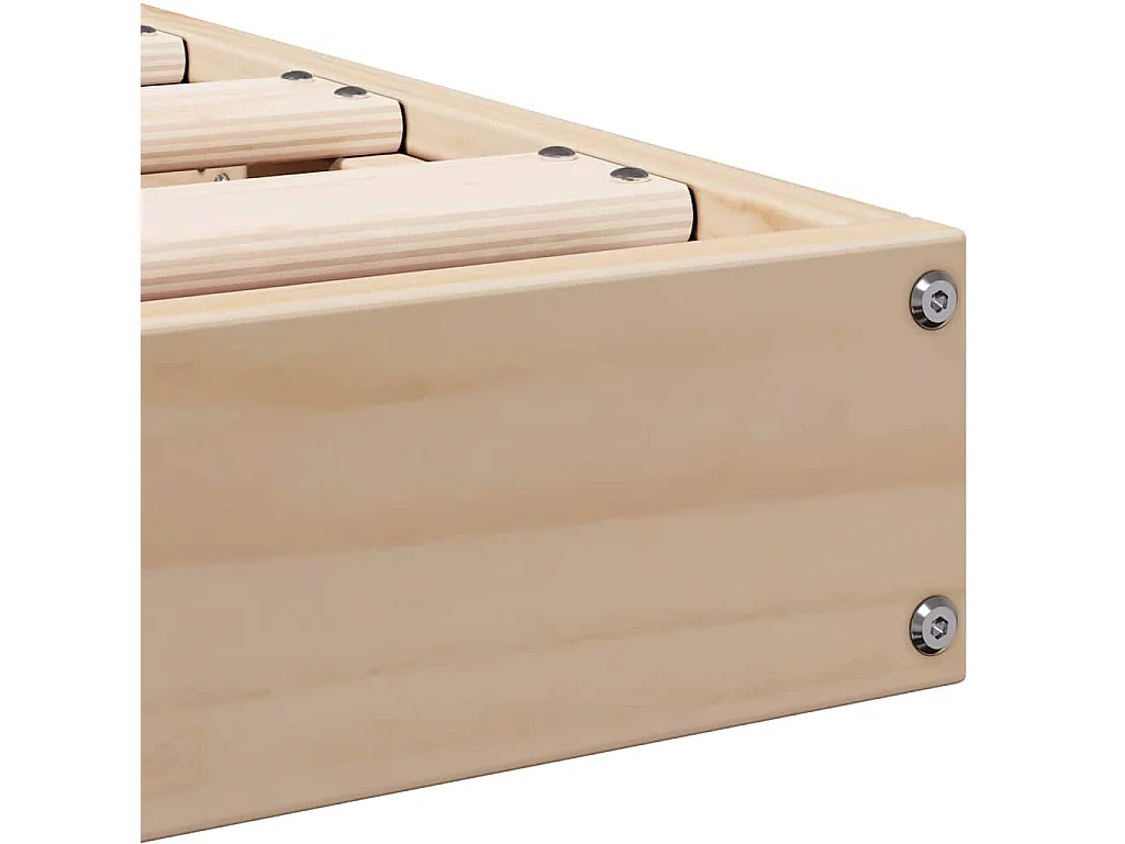 Bodenbettrahmen Natur 213,5 x 104 x 9 cm Massives Kiefernholz