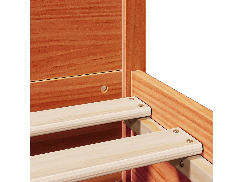 Cadre de lit sans matelas cire marron 100x200cm bois pin massif