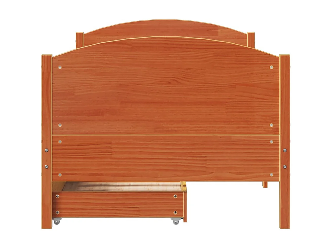 Bedframe zonder matras massief grenenhout wasbruin 100x200 cm