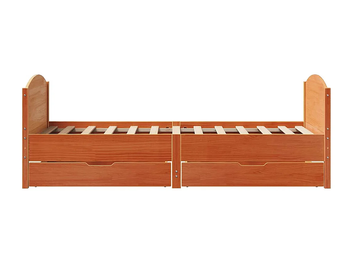 Bedframe zonder matras massief grenenhout wasbruin 100x200 cm