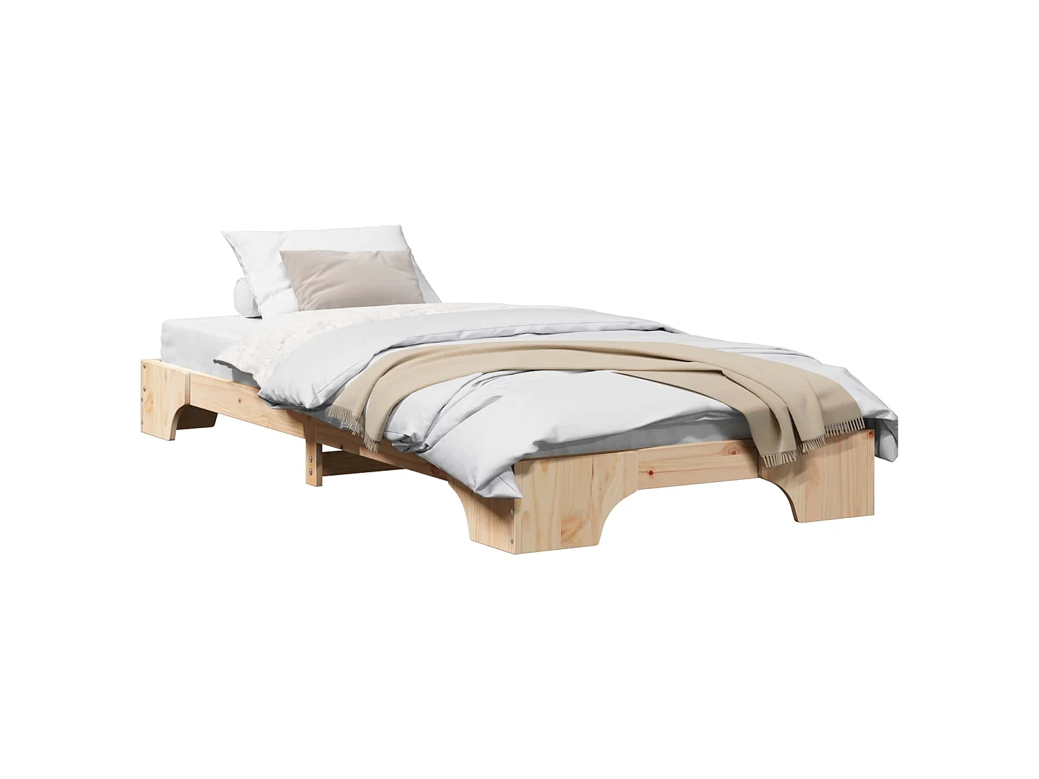 Cadre de lit Naturel 75 x 190 cm Pin massif