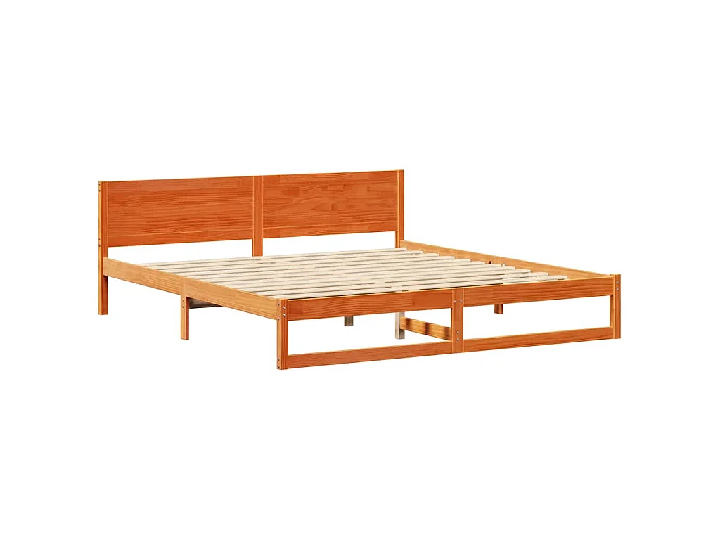 Estructura de cama con cabecera Marrón cera 180 x 200 cm