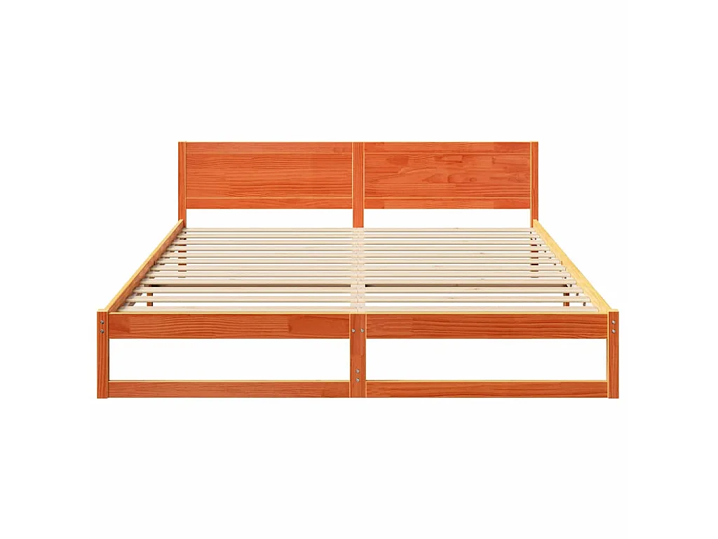 Estructura de cama con cabecera Marrón cera 180 x 200 cm